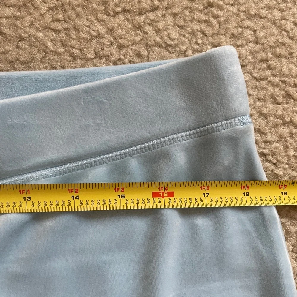 Juicy Couture Light Blue Velour Tracksuit Pants, Big Bling Mcbling Y2K Pants NWT - Picture 6 of 7
